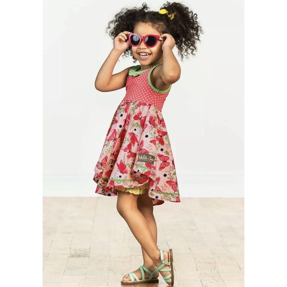 Matilda Jane Good to Go Dress- Butterfly Polka Dot Twirly - Picture 2 of 12